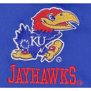 Champion Kansas Jayhawks KU Polo Large Mens Blue Short Sleeve